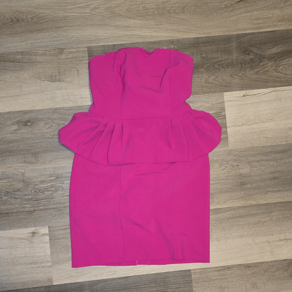 Express Strapless Fuchsia Dress